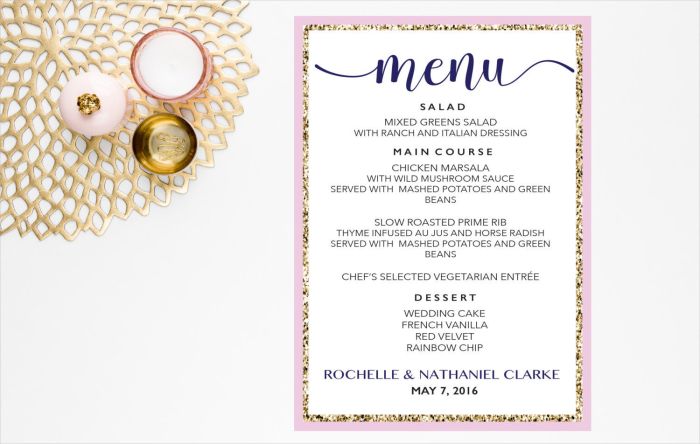 Menu template dinner party word script calligraphy printable wedding style microsoft templates diy instant inches card event filename link editable